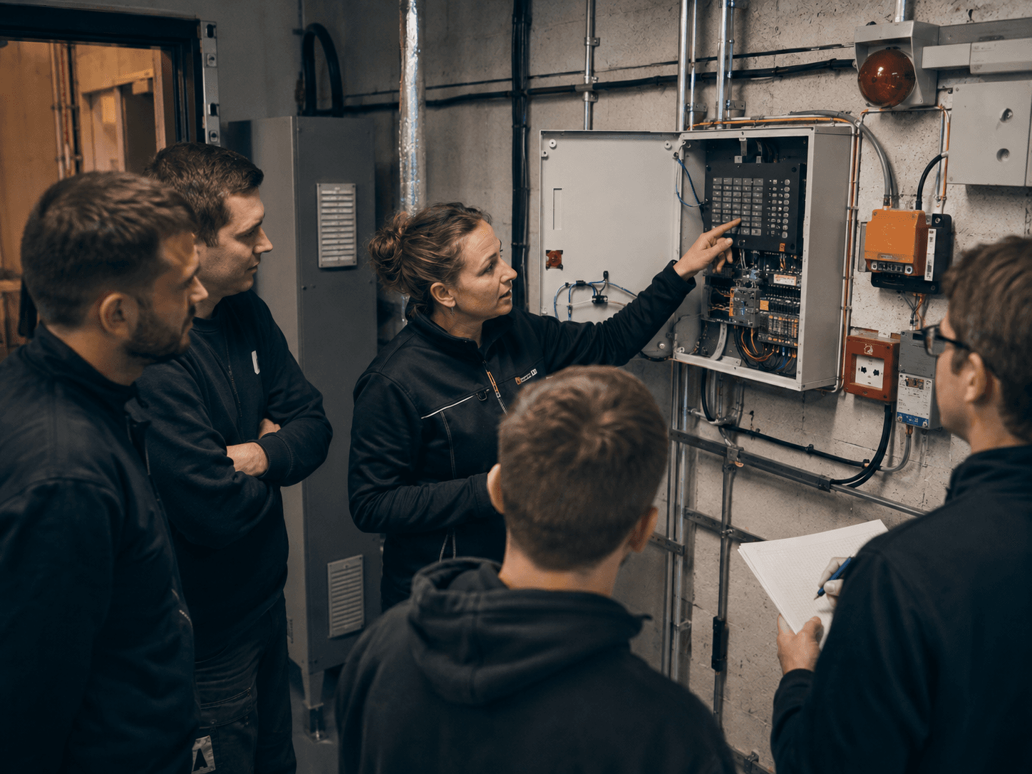 Illustration of a practical safety training session